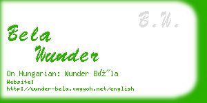 bela wunder business card